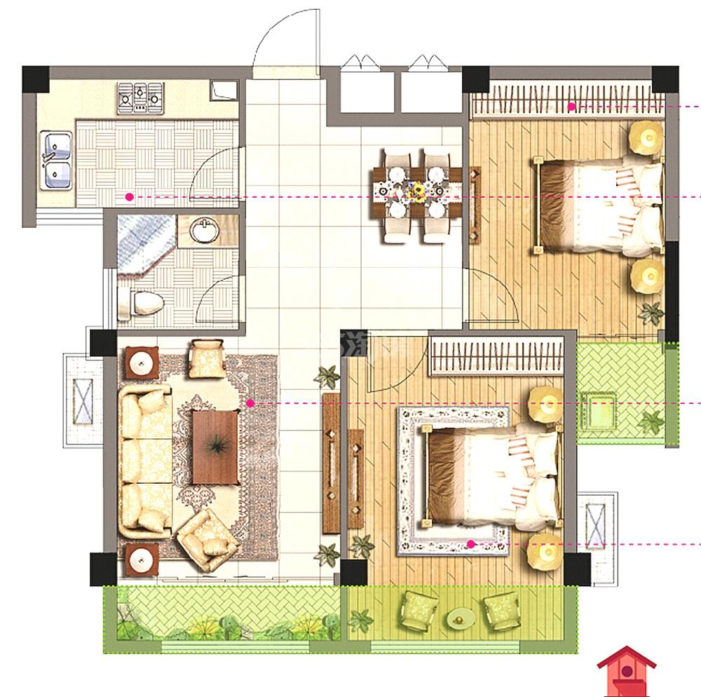 赞城72㎡b户型图